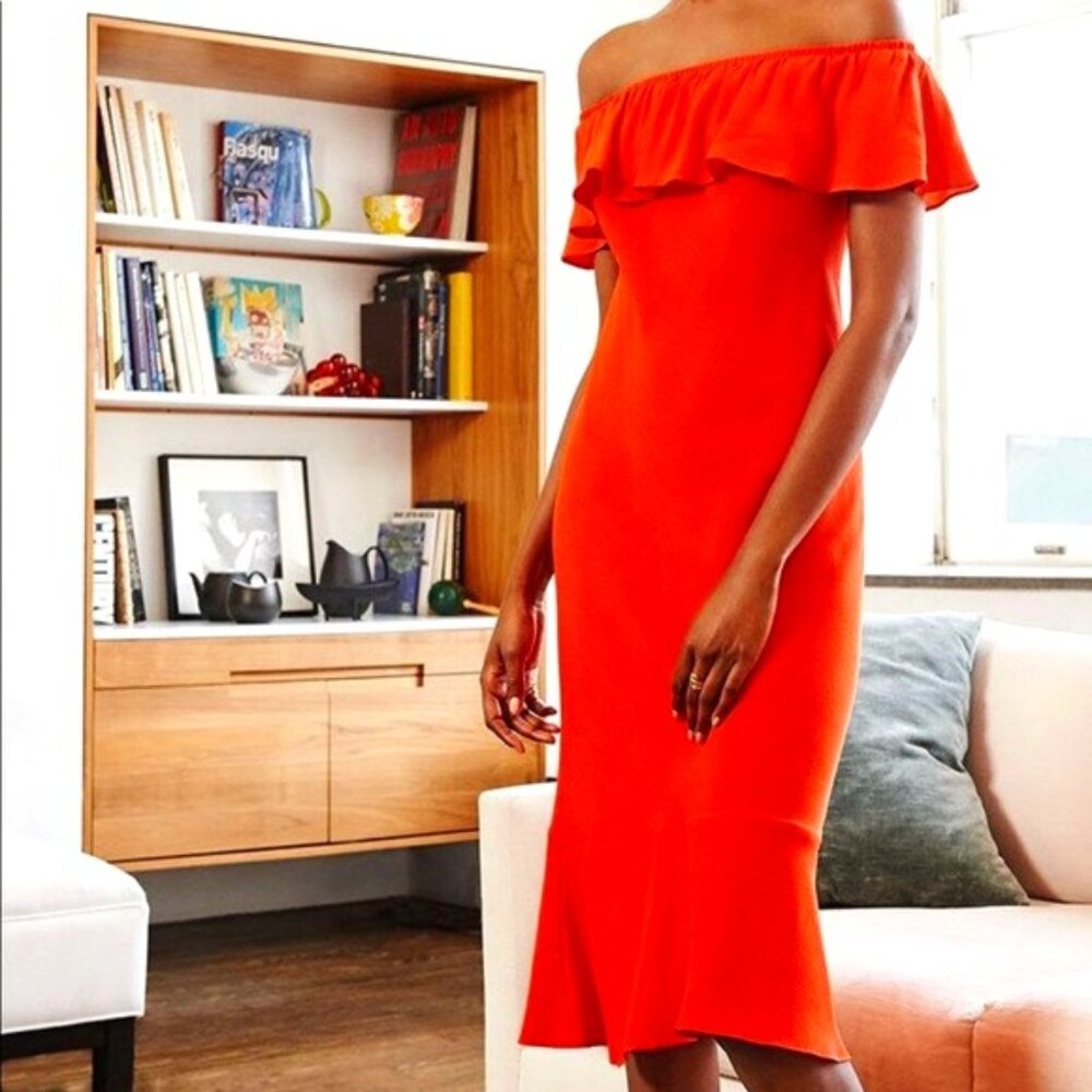 NWT - Veronica Beard Oleta Off the Shoulder Midi Dress